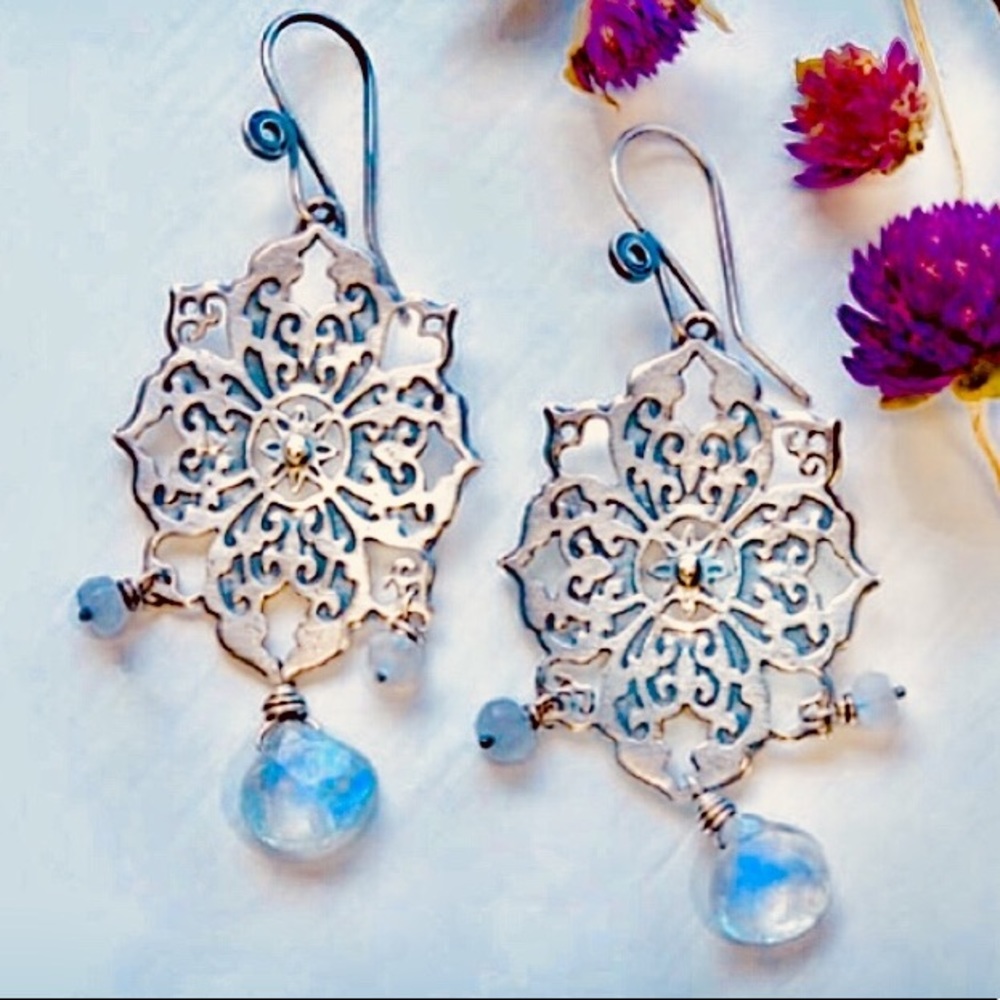💙HOST PICK💙 Sterling Rainbow Moonstone Earrings! - Picture 8 of 8